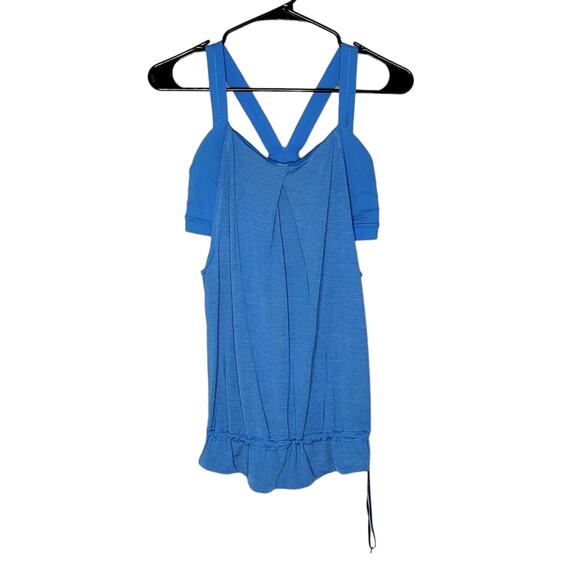 lululemon athletica Tops - Lululemon Blue Rest Less Cinch Waist Activewear Tank Top Women's 6/8